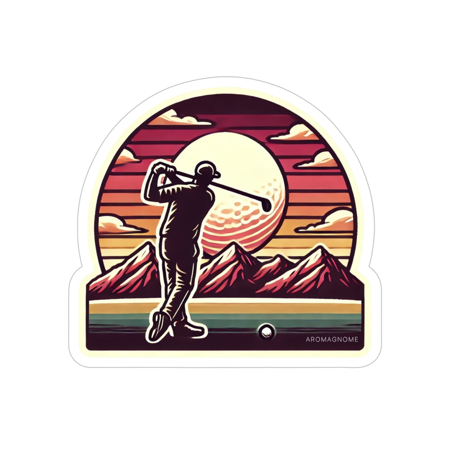 Golf Sunset | Retro-Vintage Sticker