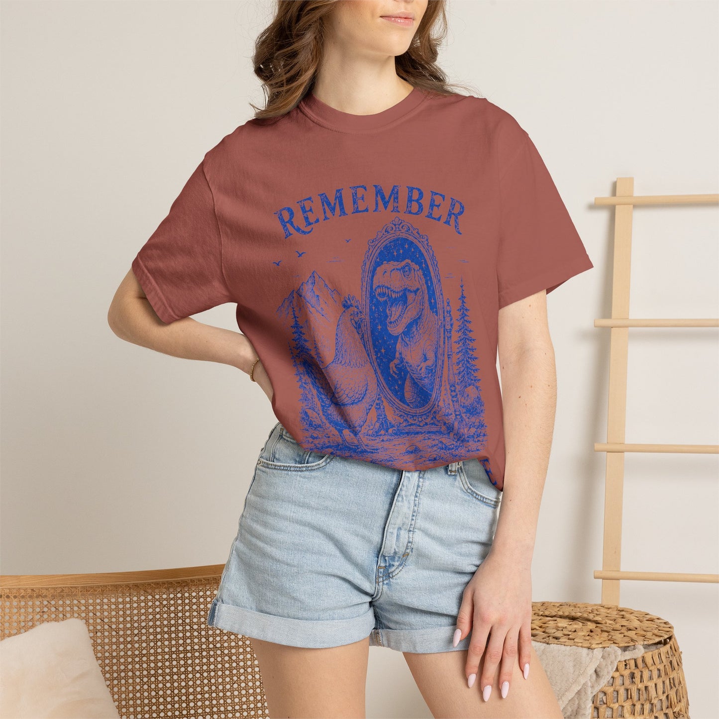 Dude Dino | Remember Who You Are Chicken & T-Rex Graphic Tee