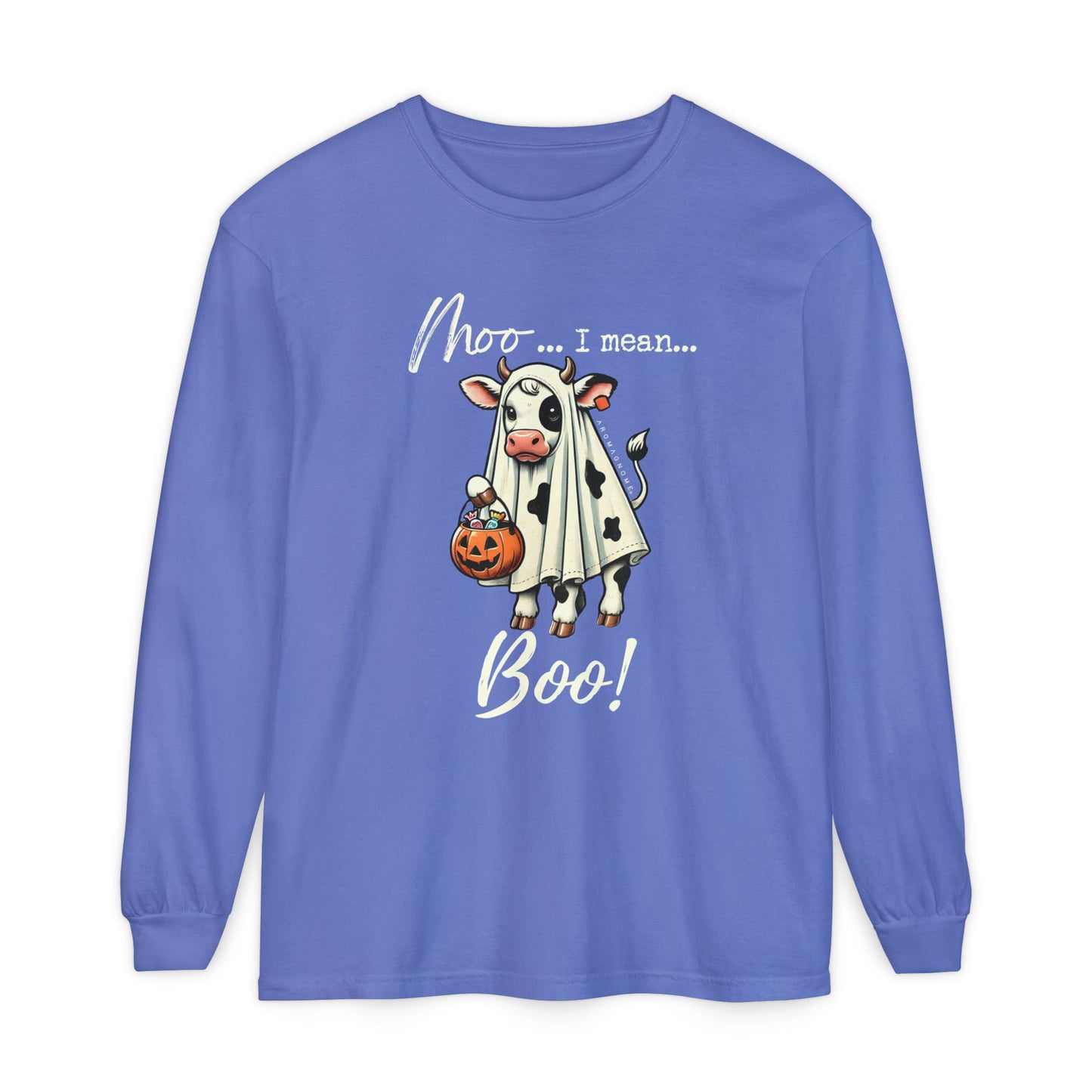 Moo I Mean Boo | Premium Garment-dyed Long Sleeve Shirt