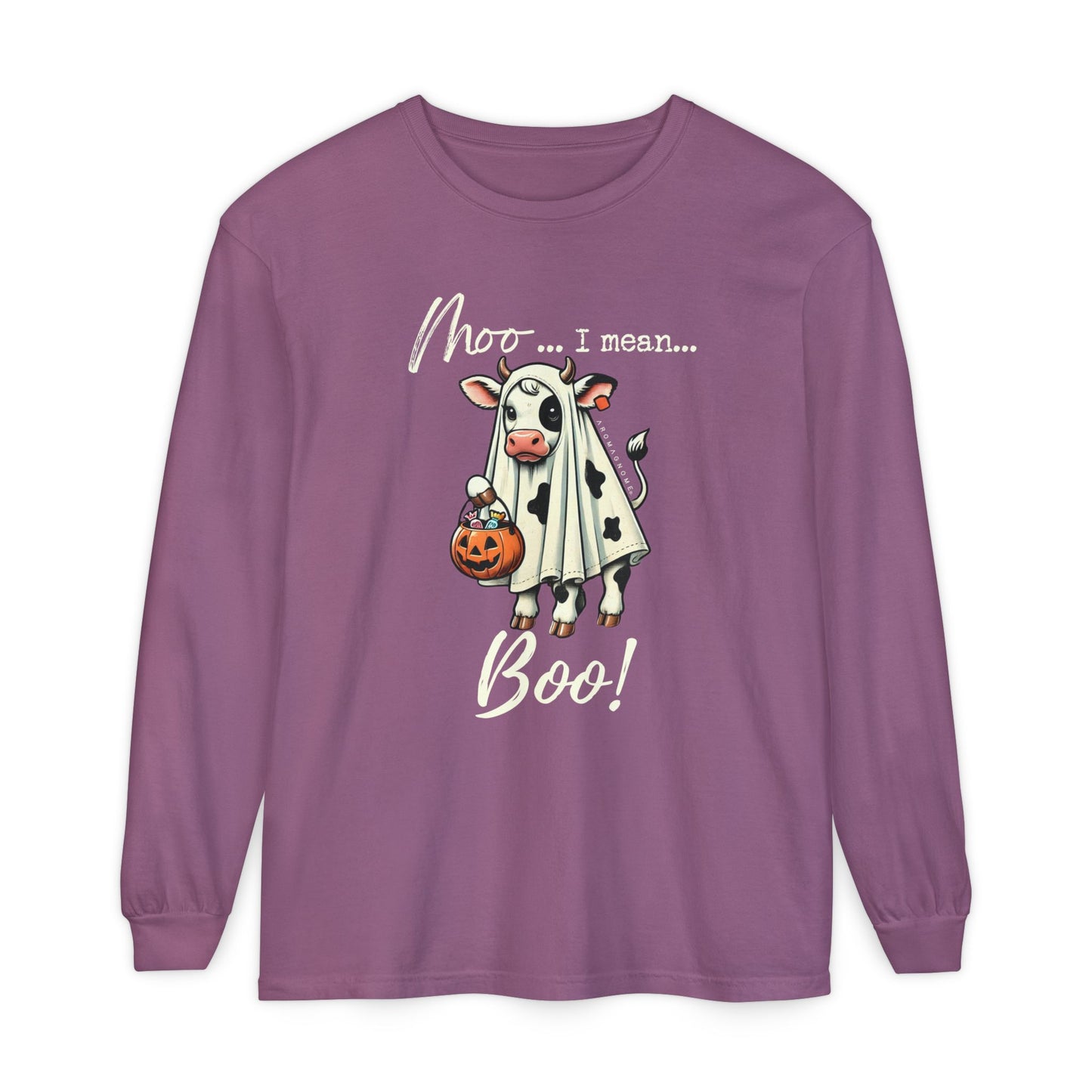 Moo I Mean Boo | Premium Garment-dyed Long Sleeve Shirt