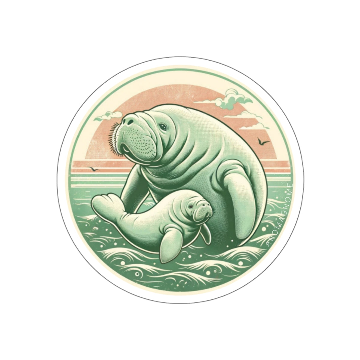 Manatee Mama | Retro-Vintage Sticker