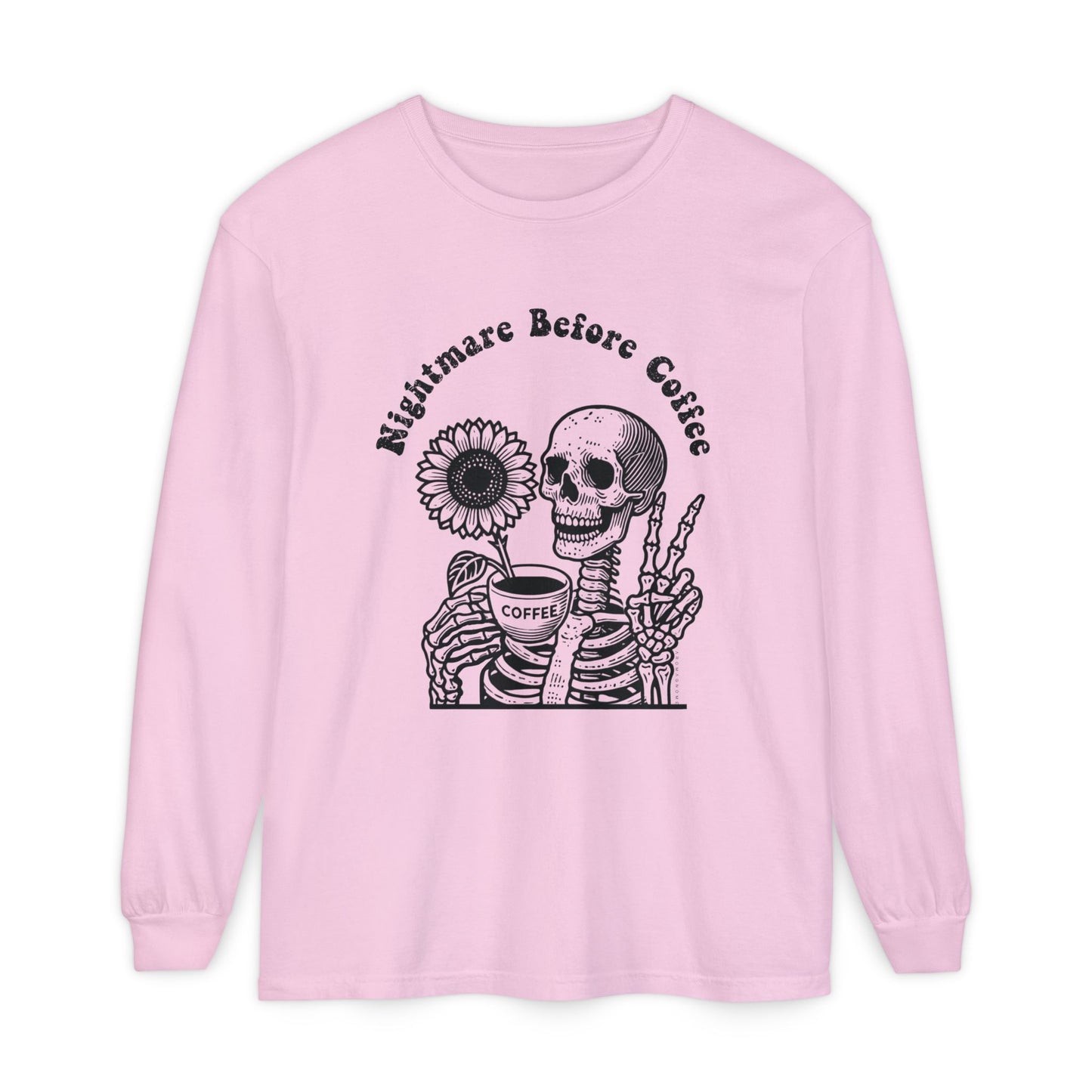 Nightmare Before Coffee | Premium Long Sleeve Shirt | Unisex Garment-dyed