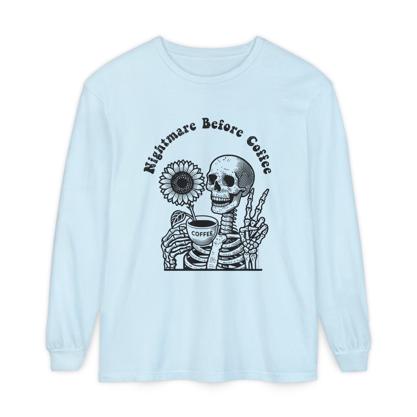 Nightmare Before Coffee | Premium Long Sleeve Shirt | Unisex Garment-dyed