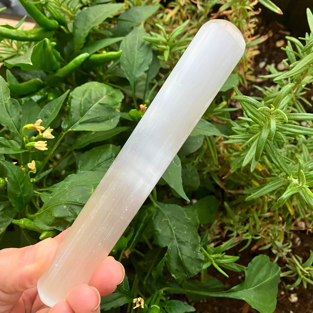 Natural Selenite Acupressure Wand | Stress Relief & Healing Massage Tool