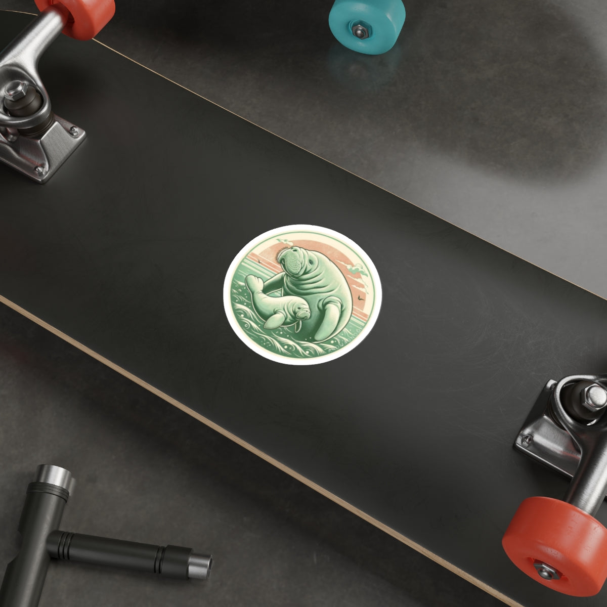 Manatee Mama | Retro-Vintage Sticker