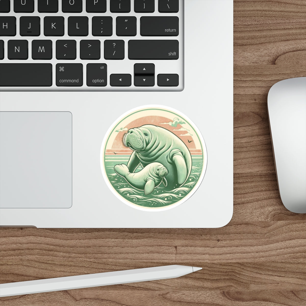 Manatee Mama | Retro-Vintage Sticker