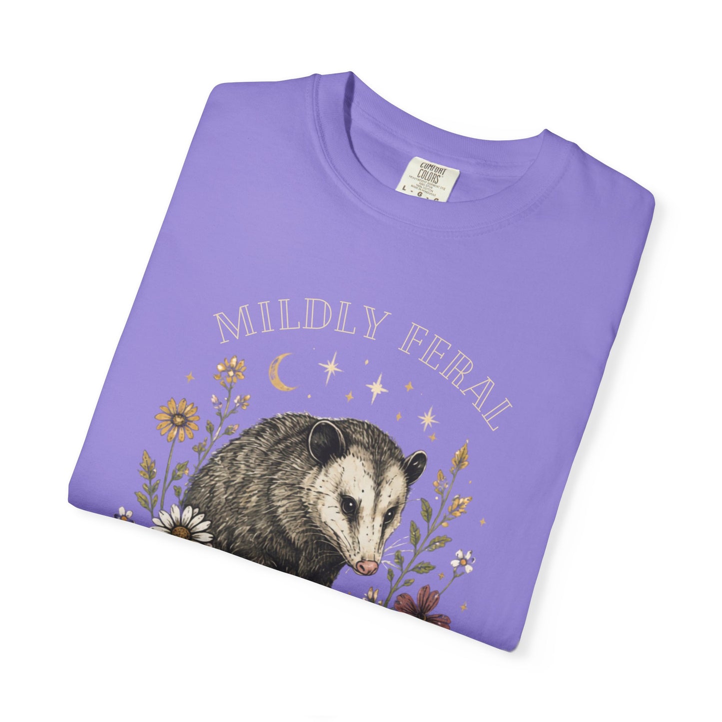 Mildly Feral Mostly Floral T-Shirt โ Possum Floral Graphic Tee