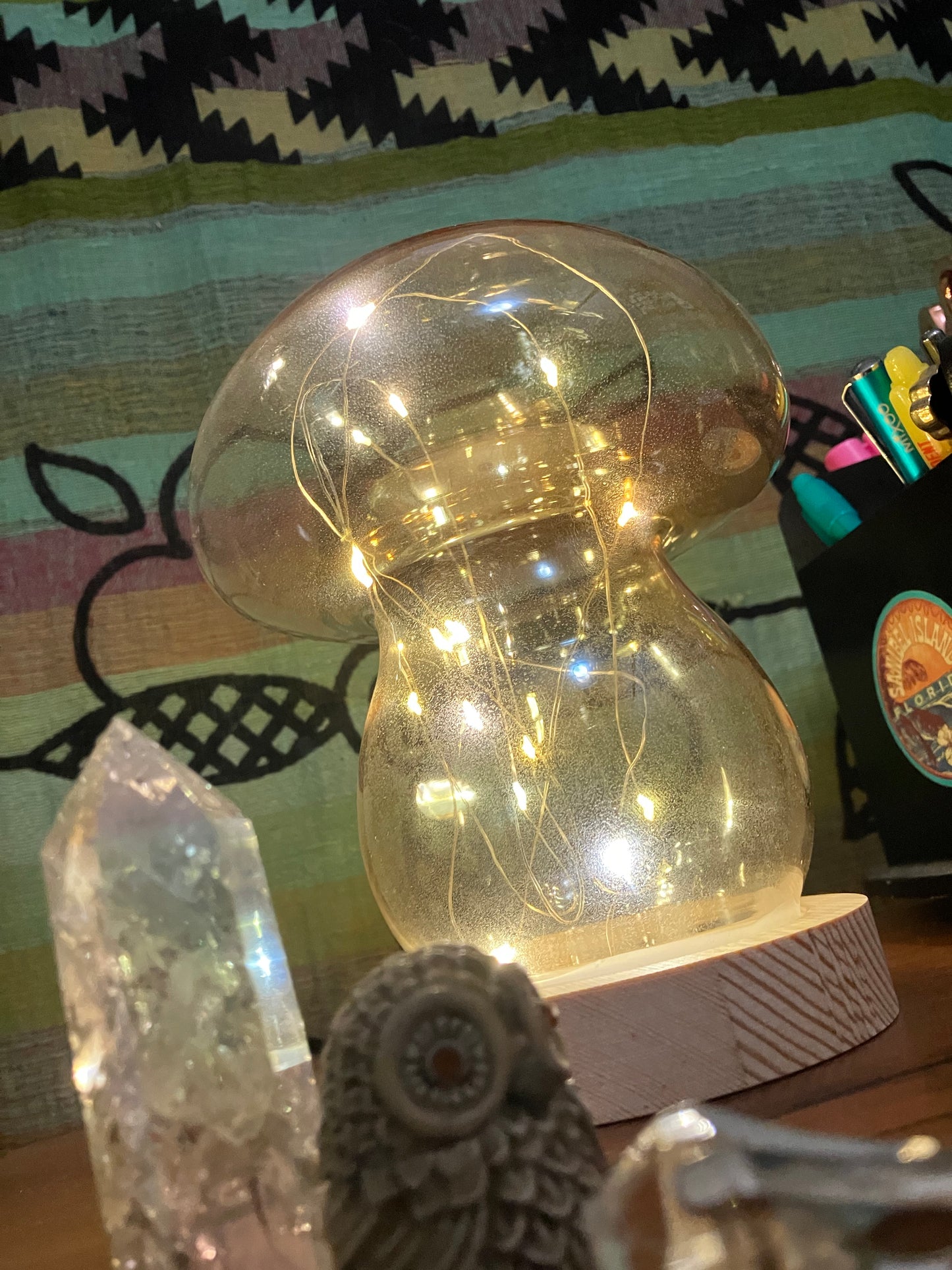 Fairy Light-Filled Mushroom | Cordless Light | Portable