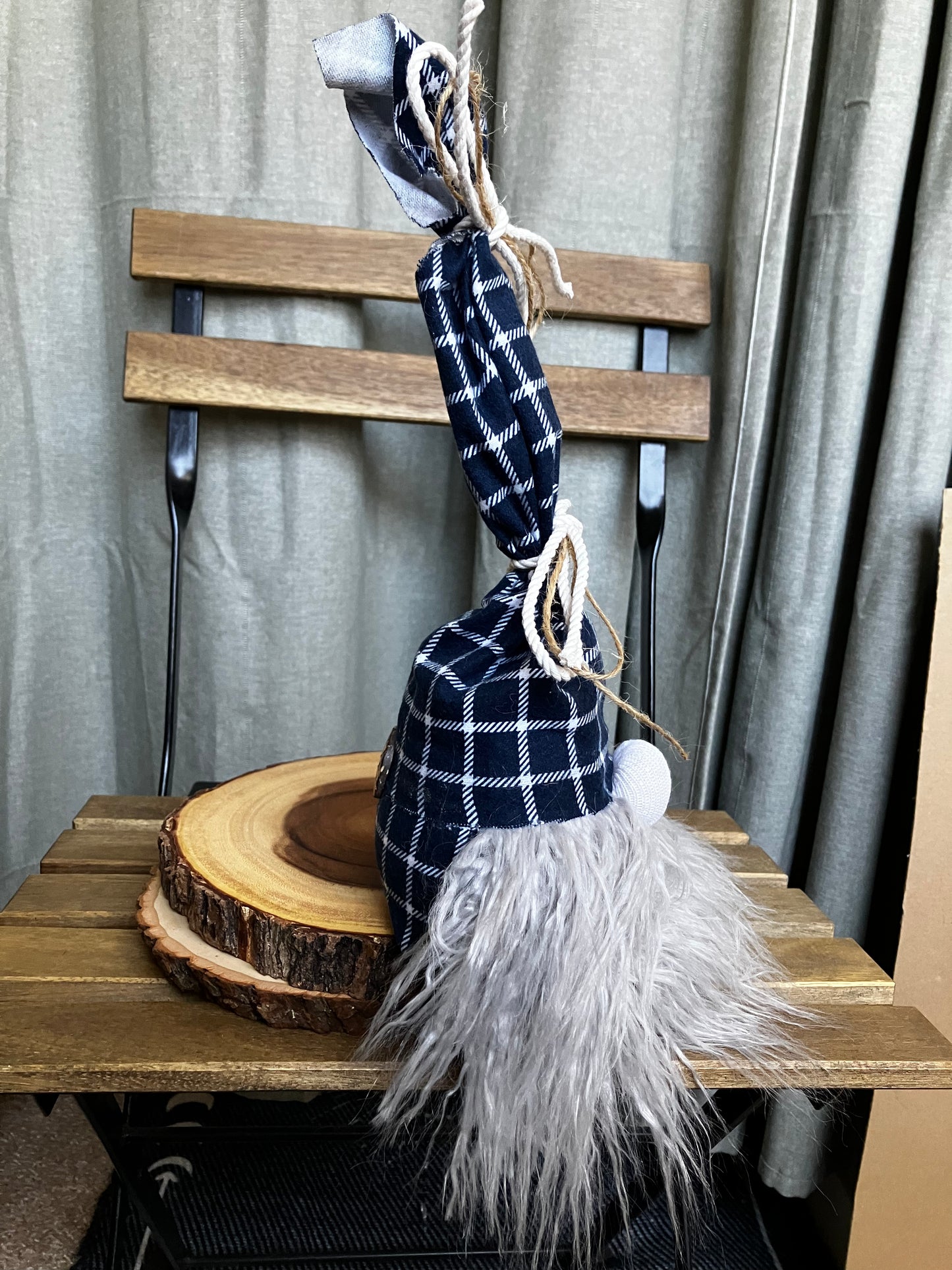 Deep Navy Plaid Gnome | The Original AromaGnome | Handcrafted Home Decor Diffusers