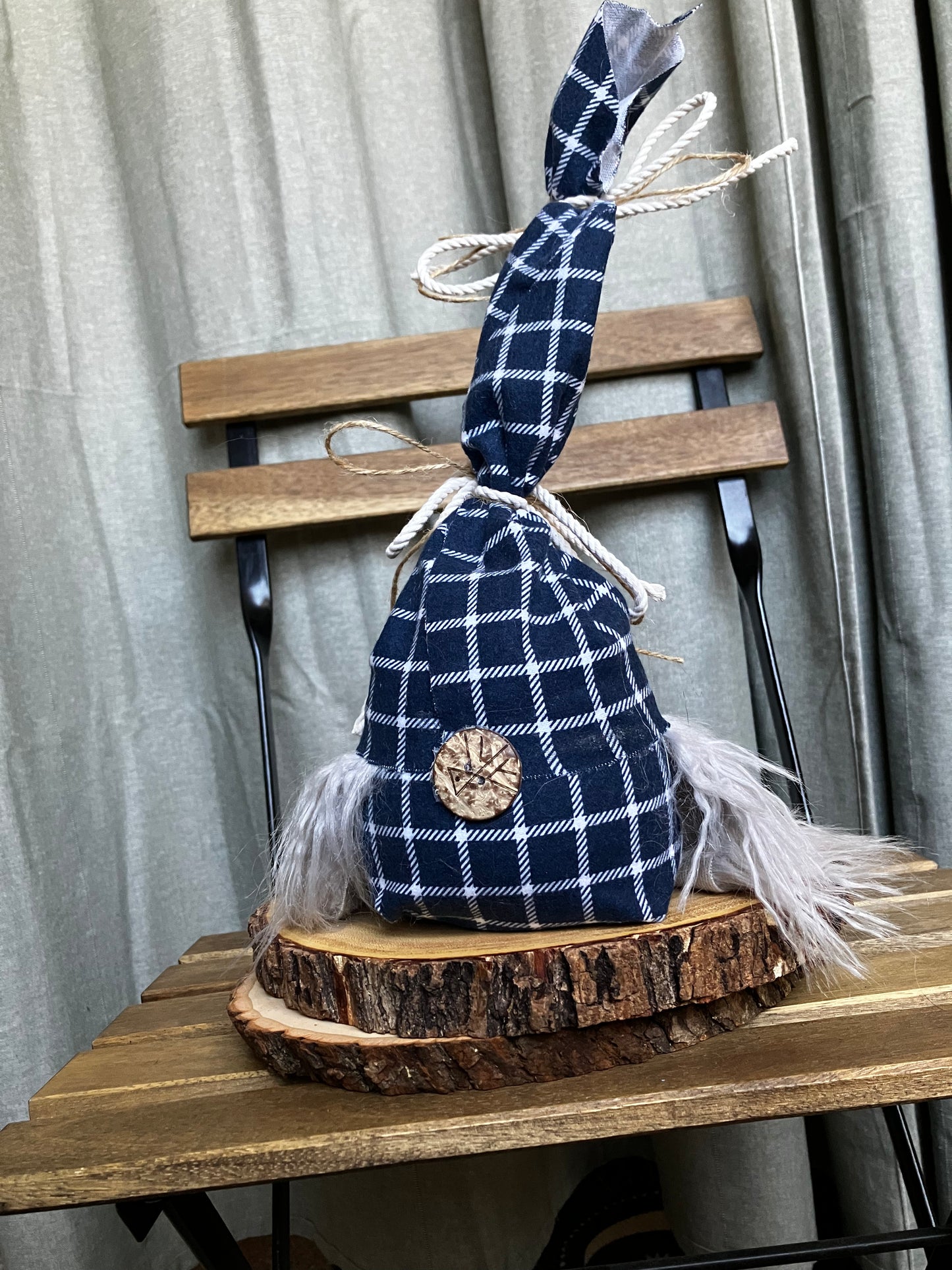 Deep Navy Plaid Gnome | The Original AromaGnome | Handcrafted Home Decor Diffusers