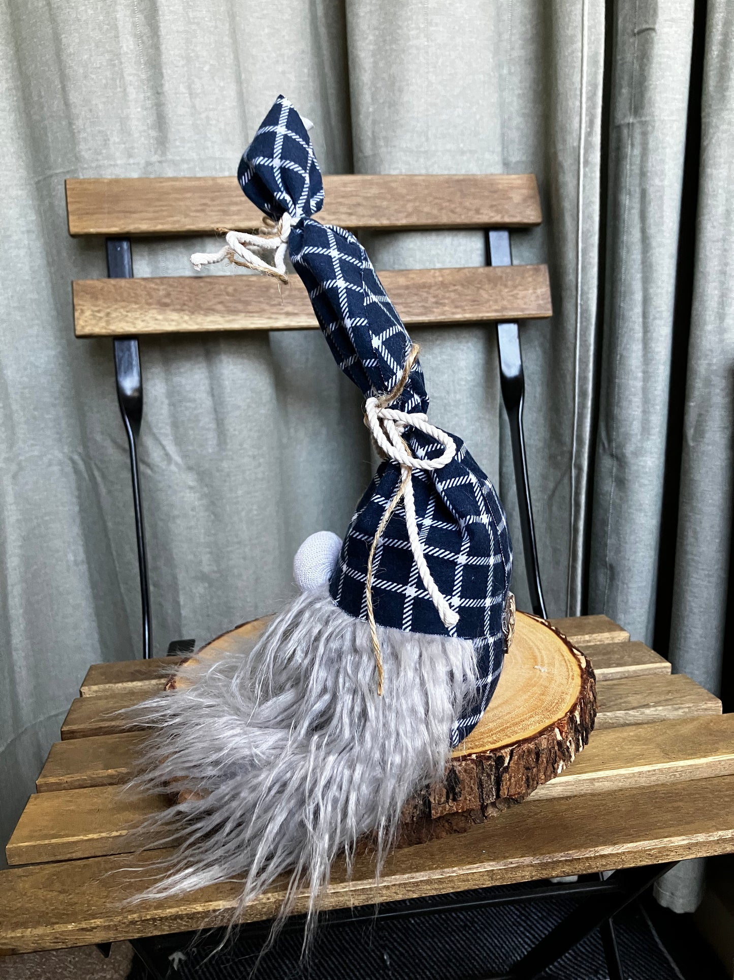 Deep Navy Plaid Gnome | The Original AromaGnome | Handcrafted Home Decor Diffusers