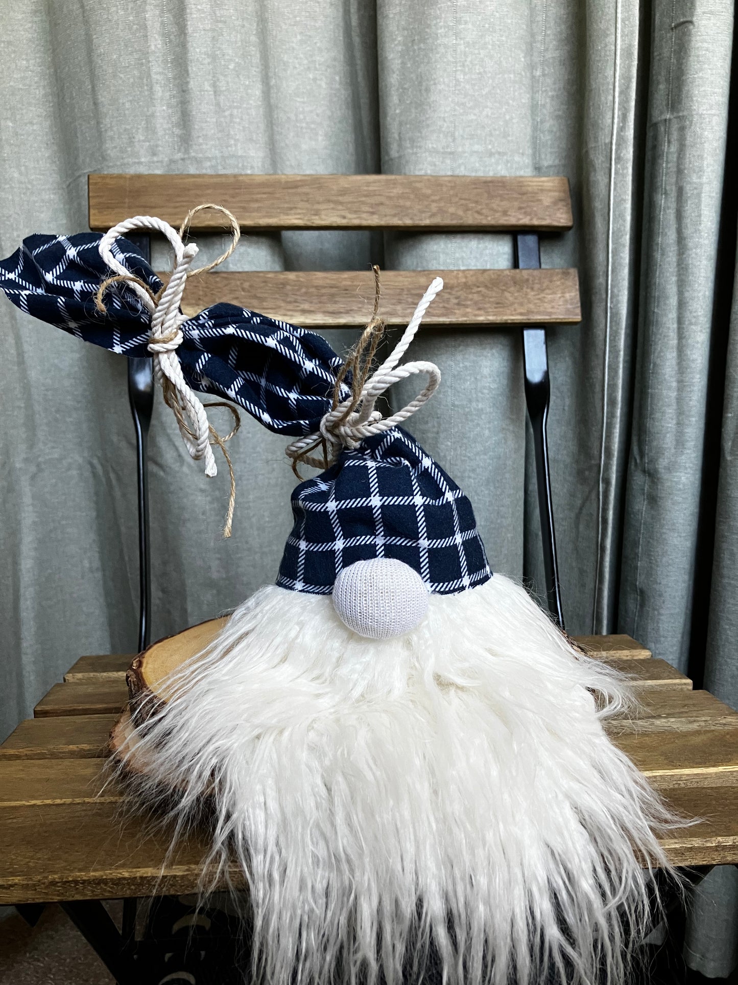 Deep Navy Plaid Gnome | The Original AromaGnome | Handcrafted Home Decor Diffusers
