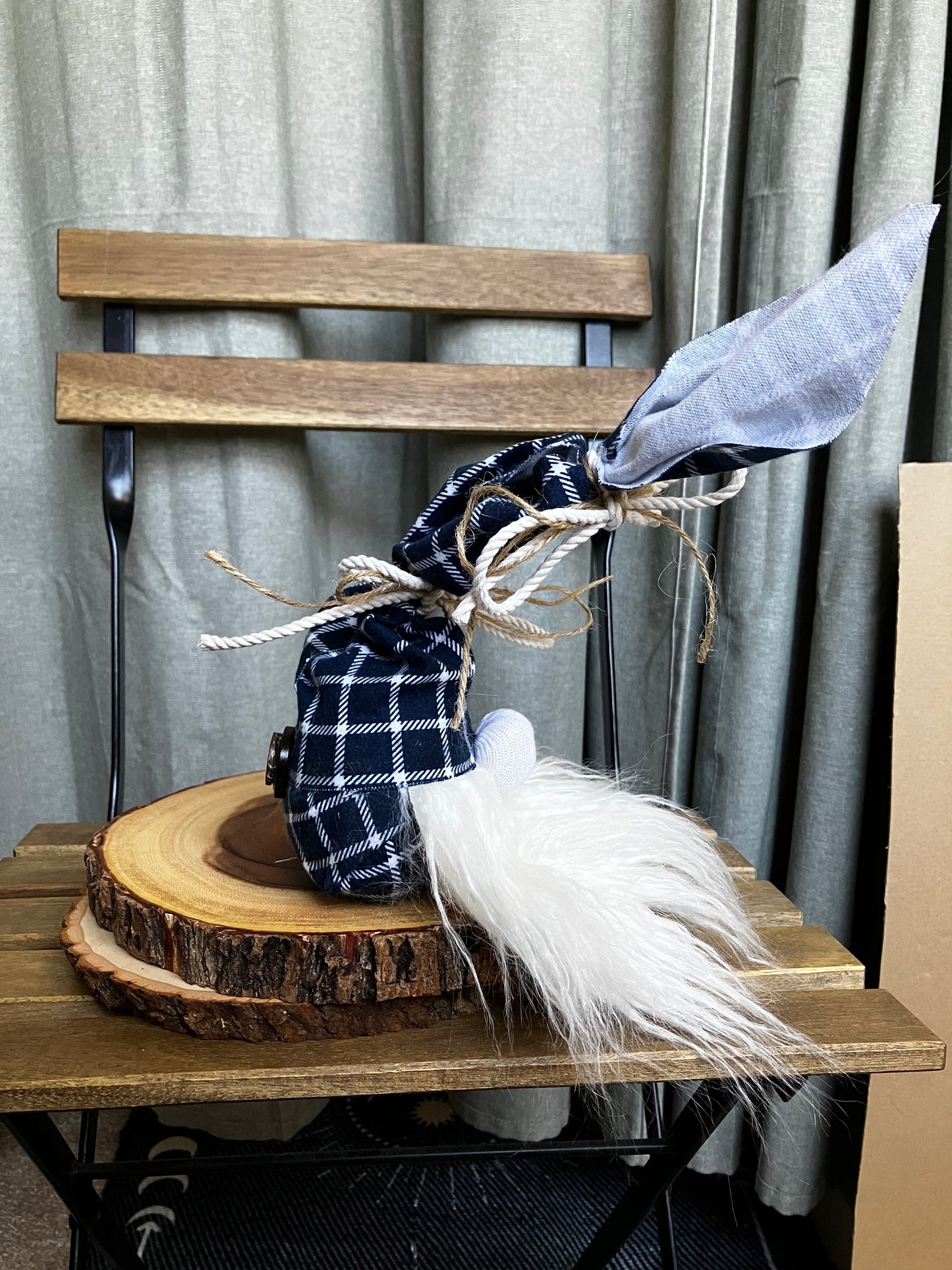 Deep Navy Plaid Gnome | The Original AromaGnome | Handcrafted Home Decor Diffusers