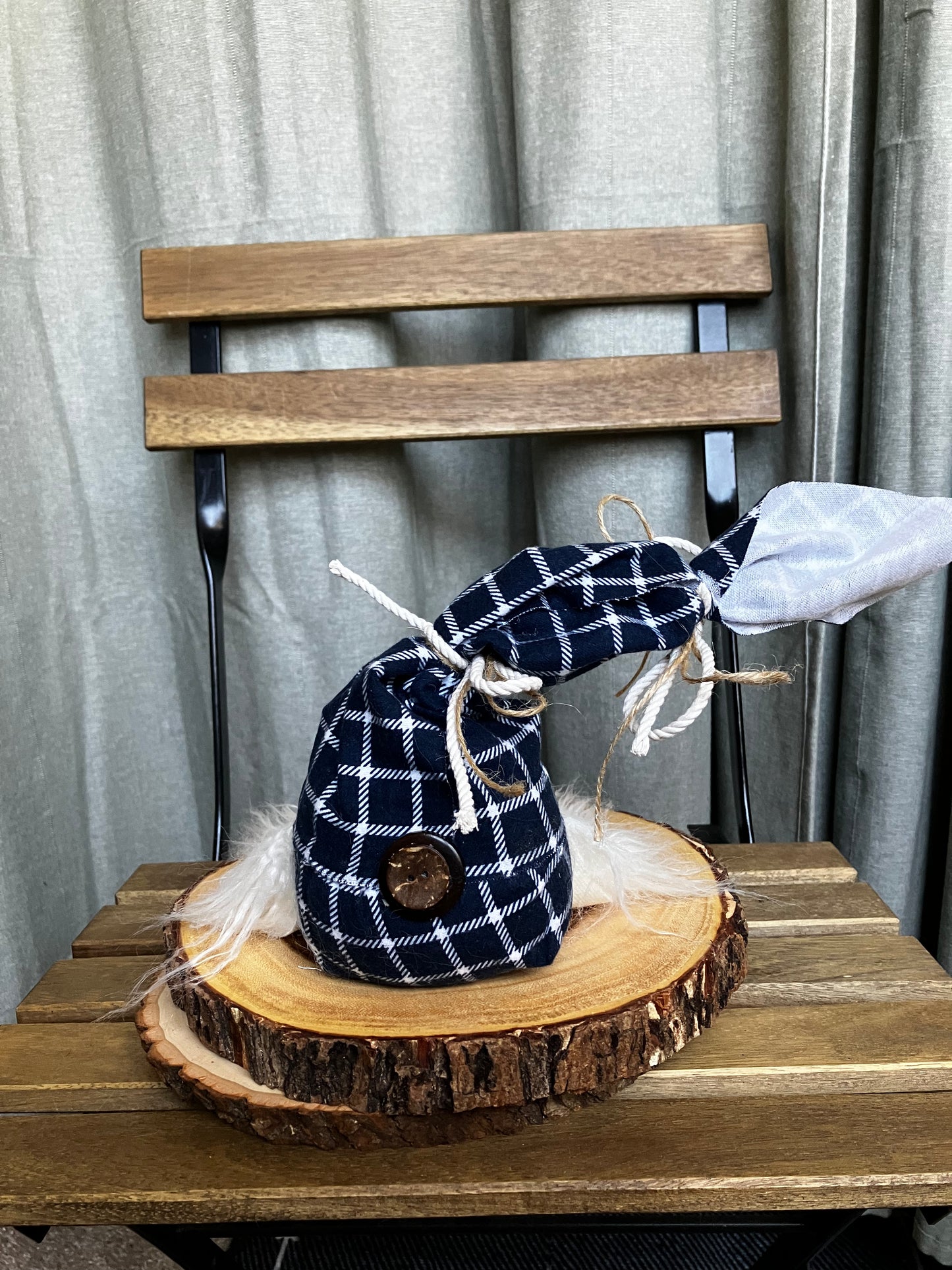 Deep Navy Plaid Gnome | The Original AromaGnome | Handcrafted Home Decor Diffusers