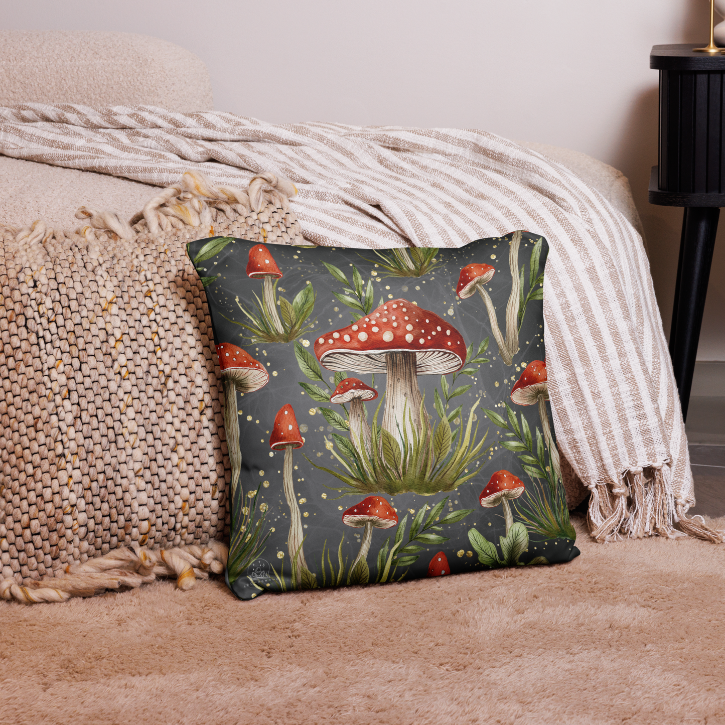 Mushroom & Moss Magic | Accent Pillow