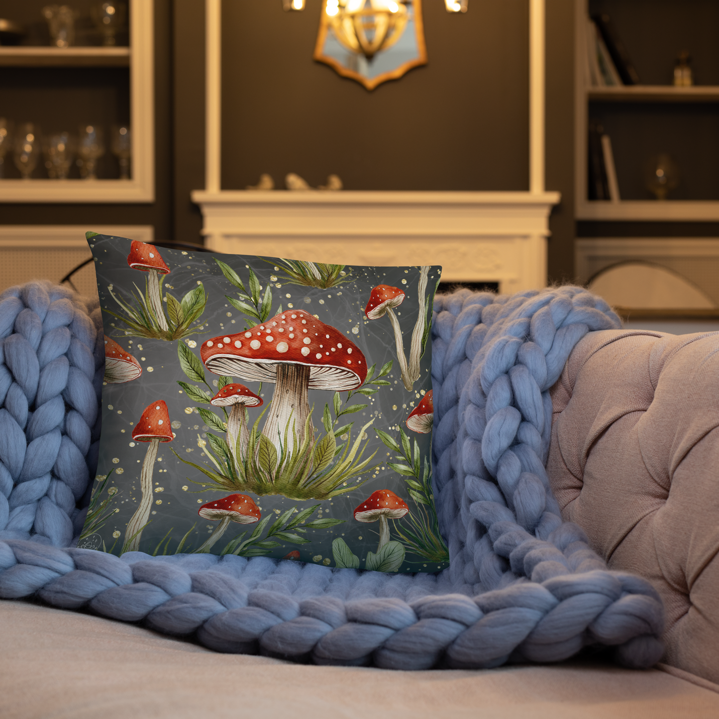 Mushroom & Moss Magic | Accent Pillow