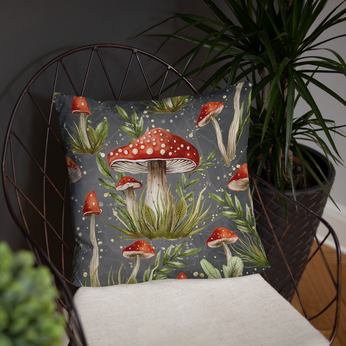 Mushroom & Moss Magic | Accent Pillow