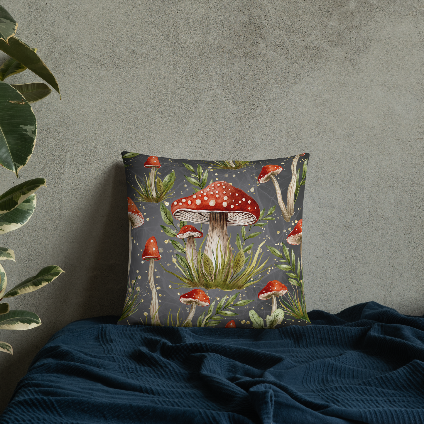 Mushroom & Moss Magic | Accent Pillow