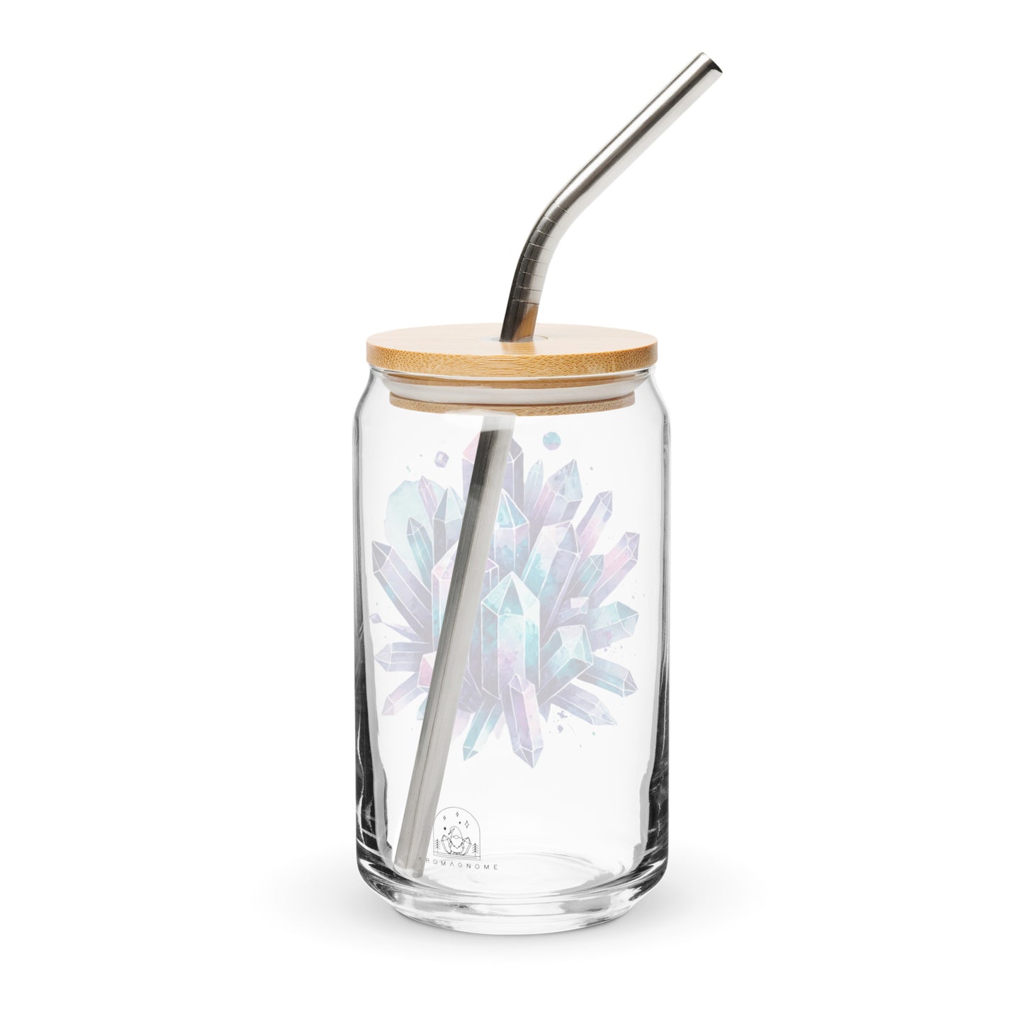 Deep Sea Quartz Crystal Cluster Glass | Bamboo Lid & Straw