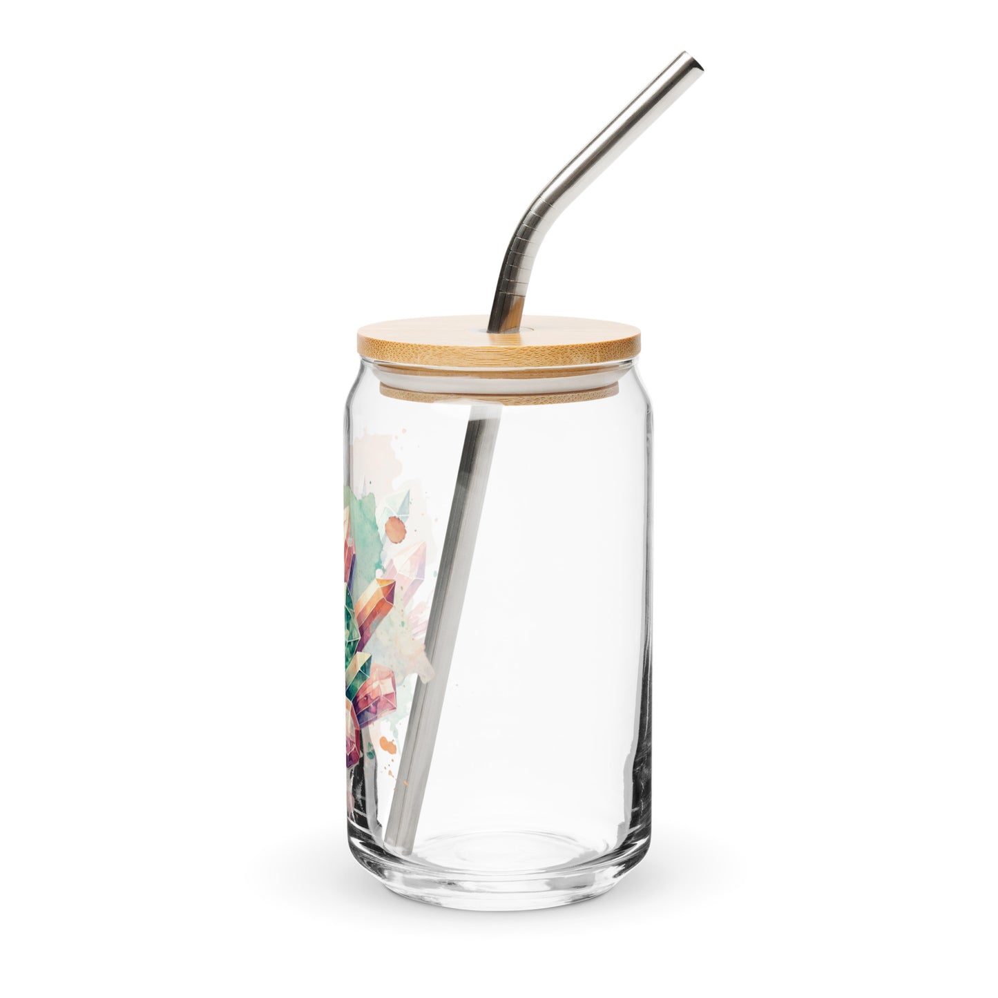 Citrine Crystal Cluster Glass | Bamboo Lid & Straw