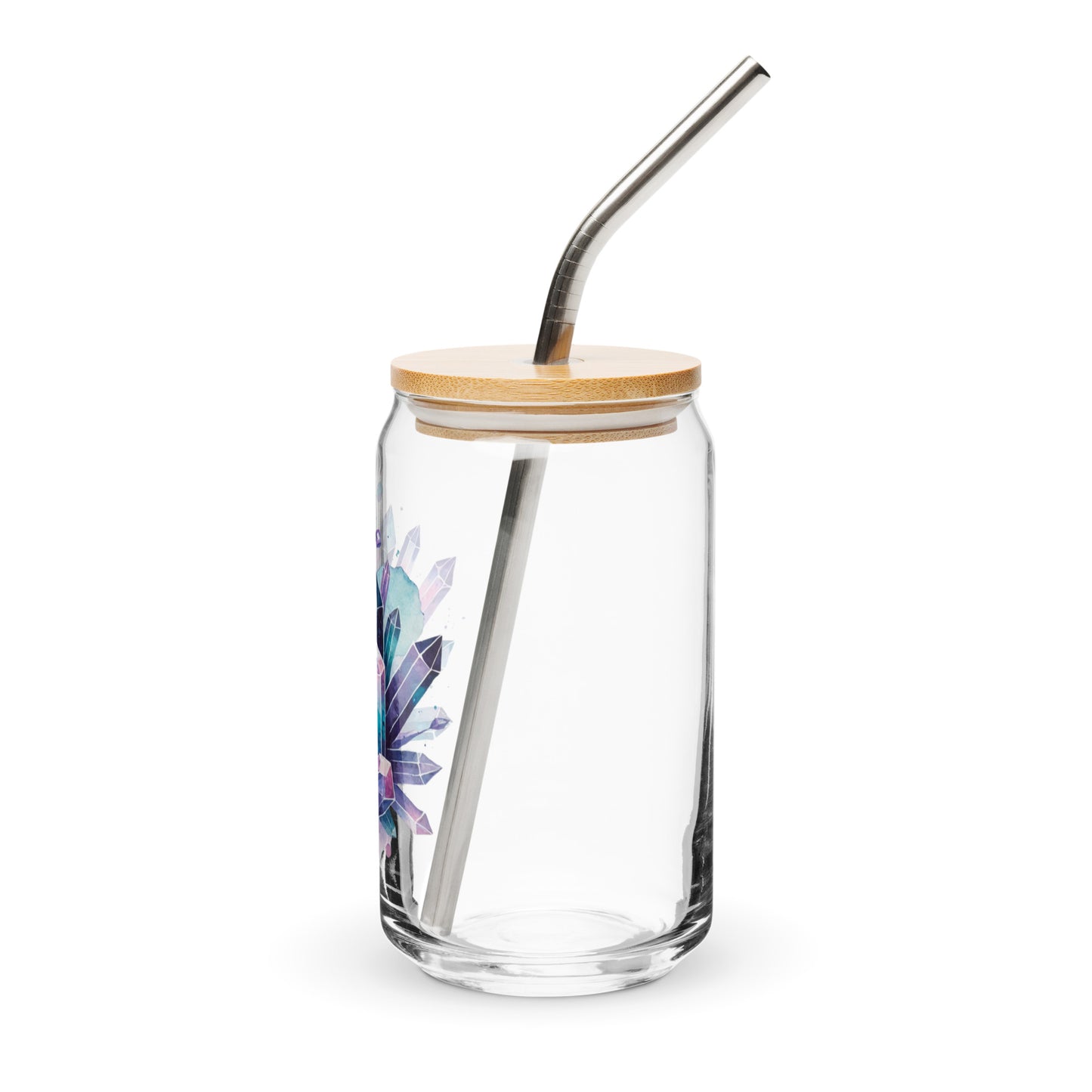 Deep Sea Quartz Crystal Cluster Glass | Bamboo Lid & Straw