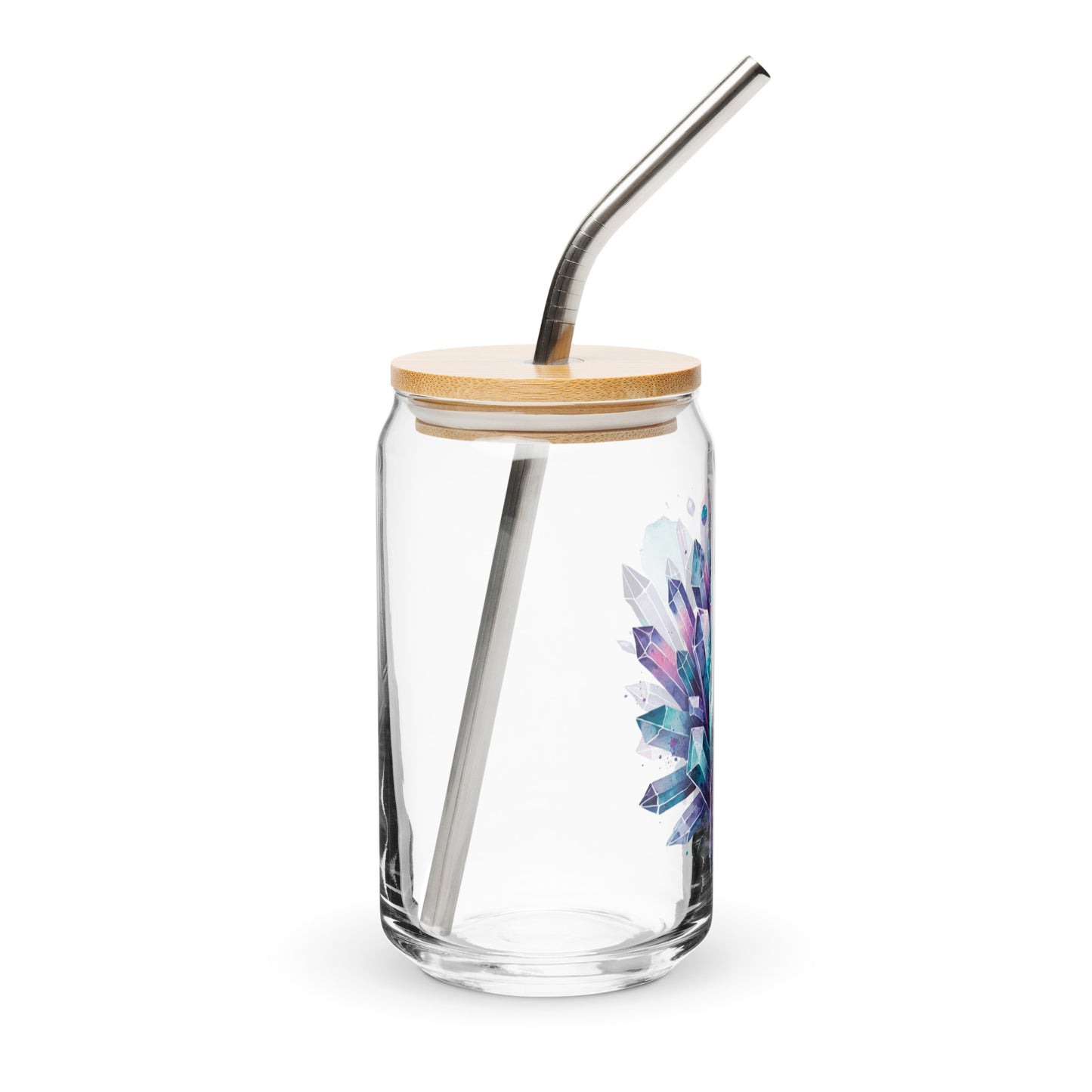 Deep Sea Quartz Crystal Cluster Glass | Bamboo Lid & Straw