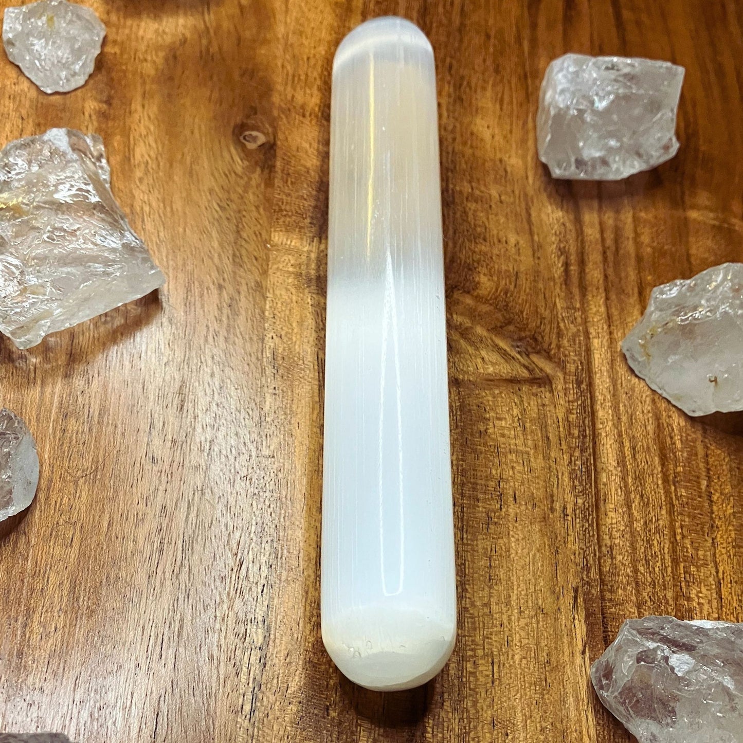 Natural Selenite Acupressure Wand | Stress Relief & Healing Massage Tool