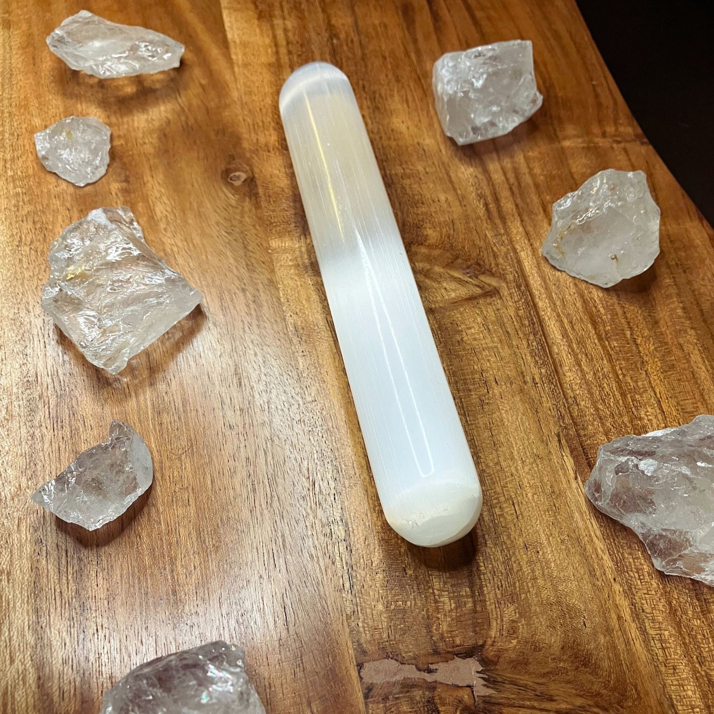 Natural Selenite Acupressure Wand | Stress Relief & Healing Massage Tool