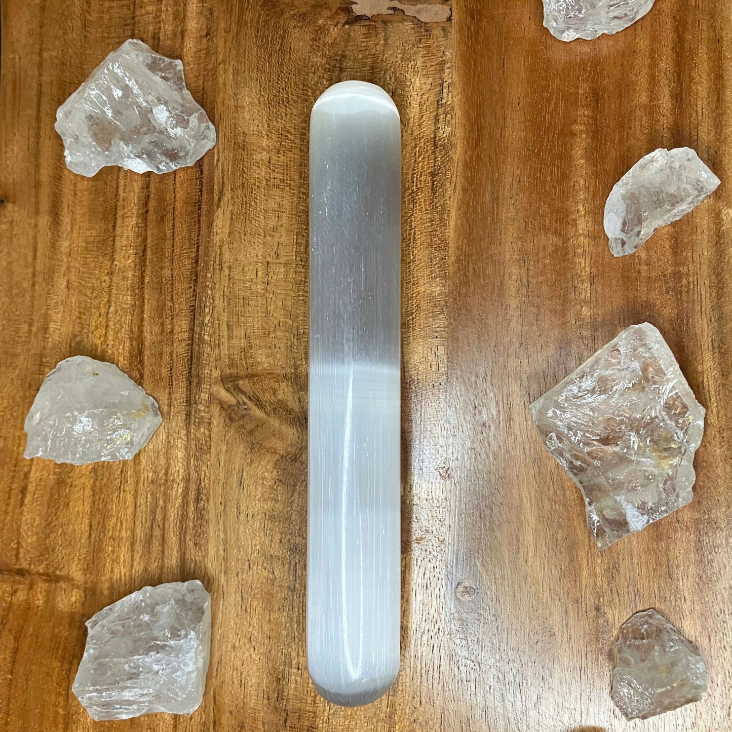 Natural Selenite Acupressure Wand | Stress Relief & Healing Massage Tool