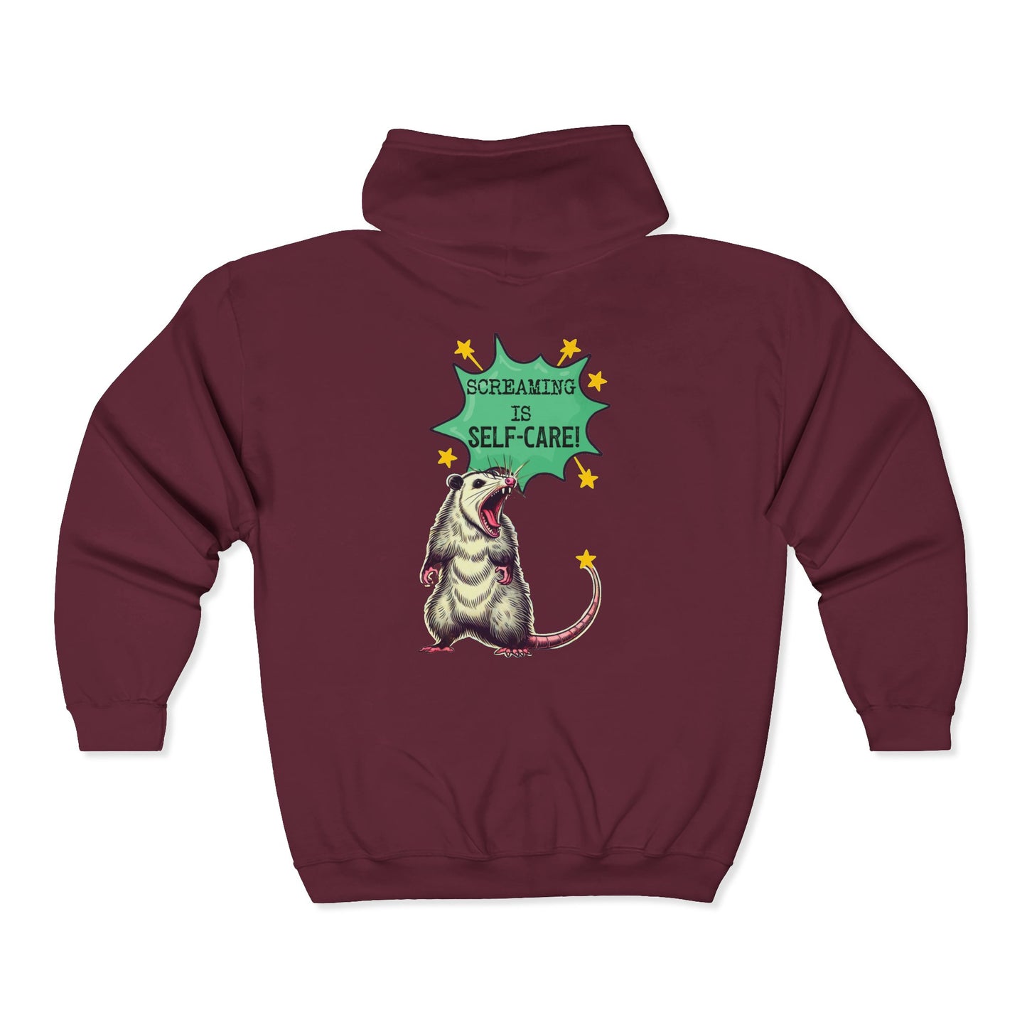 Zip Hoodie — Screaming is Self-Care Graphic Zip-Up