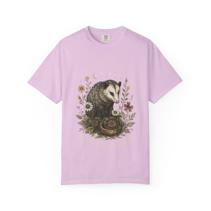 Mildly Feral Mostly Floral T-Shirt — Possum Floral Graphic Tee