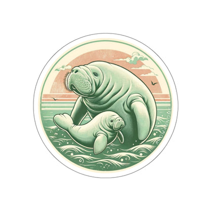 Manatee Mama | Retro-Vintage Sticker