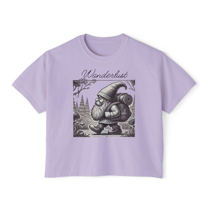 Wanderlust Gnome | Boxy Crop Top | Heavy Weight Cotton Cozieness