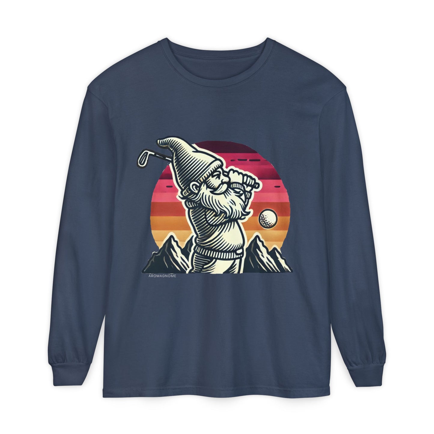 Golf Gnome | Unisex Garment-dyed Long Sleeve Shirt