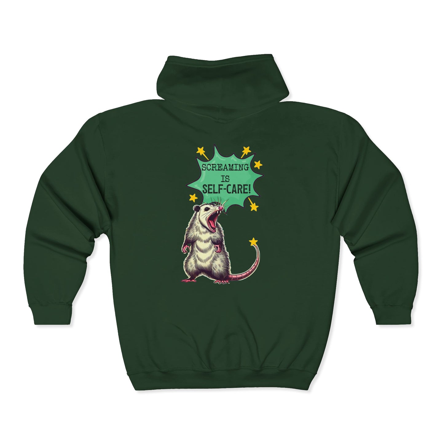 Zip Hoodie — Screaming is Self-Care Graphic Zip-Up