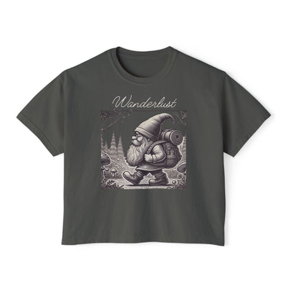 Wanderlust Gnome | Boxy Crop Top | Heavy Weight Cotton Cozieness