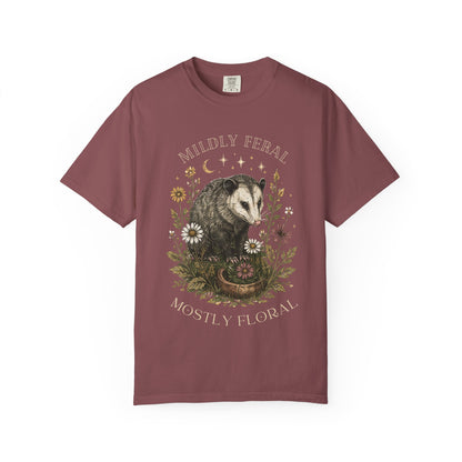 Mildly Feral Mostly Floral T-Shirt — Possum Floral Graphic Tee