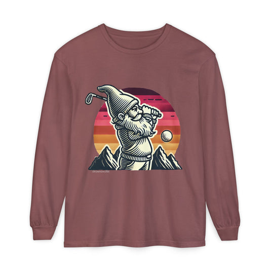 Golf Gnome | Unisex Garment-dyed Long Sleeve Shirt