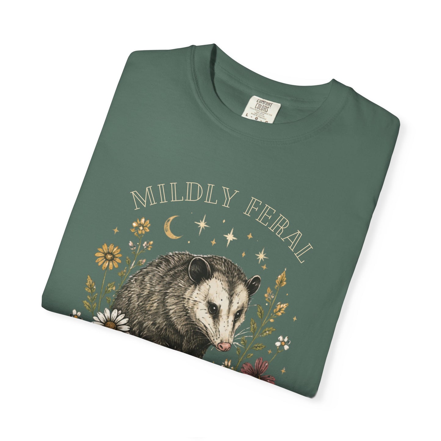 Mildly Feral Mostly Floral T-Shirt — Possum Floral Graphic Tee