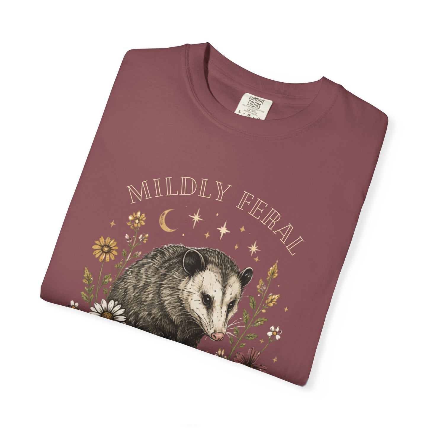 Mildly Feral Mostly Floral T-Shirt — Possum Floral Graphic Tee