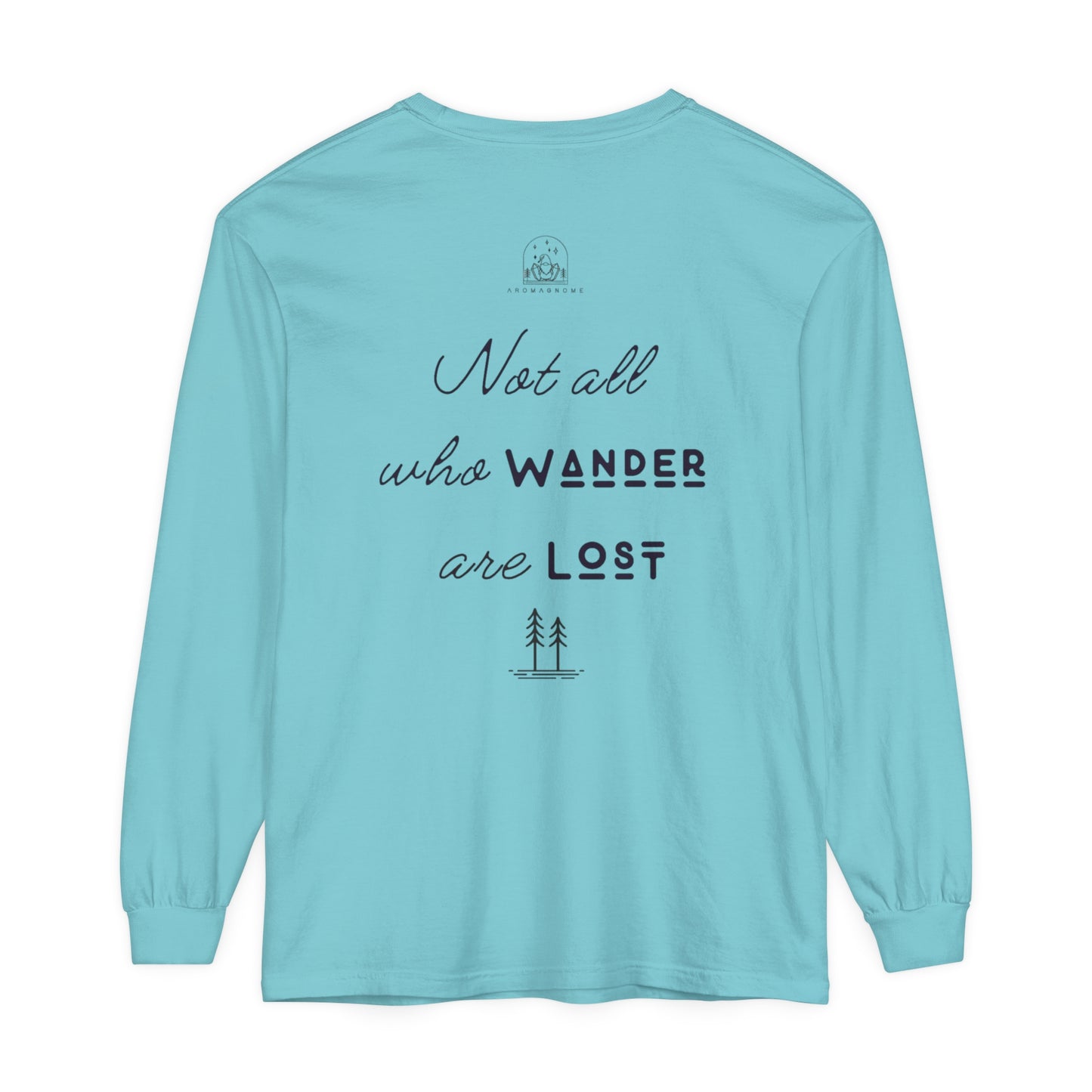 Wanderlust Gnome | Premium Long Sleeve Shirt | Unisex Garment-dyed