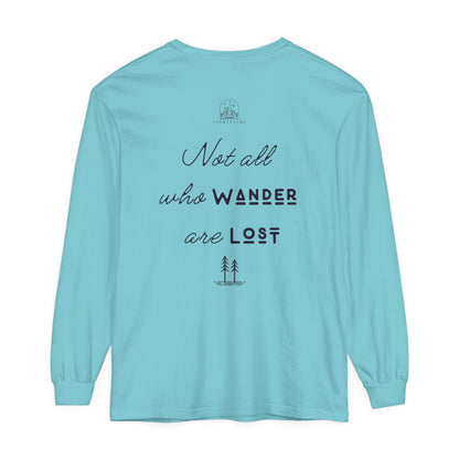 Wanderlust Gnome | Premium Long Sleeve Shirt | Unisex Garment-dyed