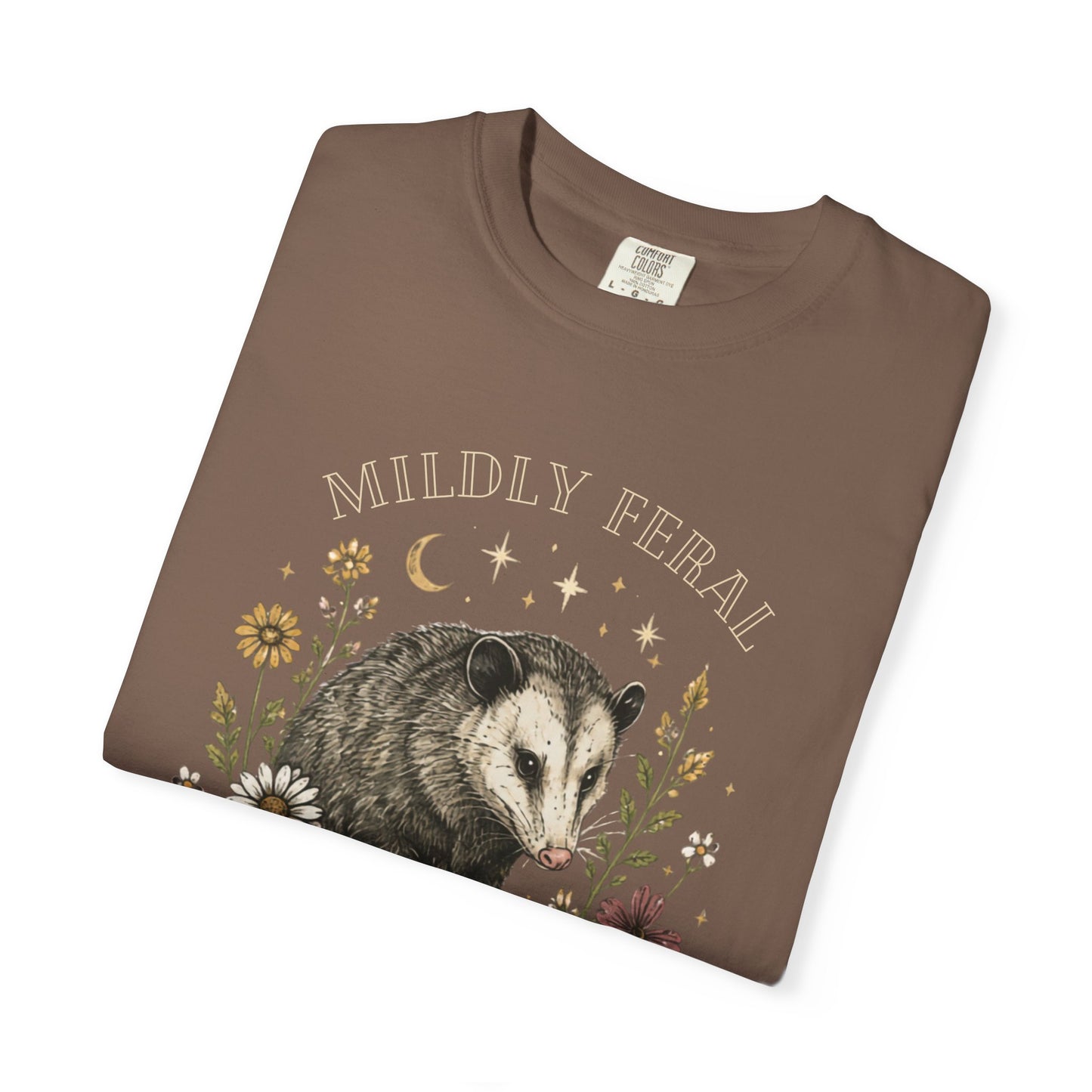 Mildly Feral Mostly Floral T-Shirt — Possum Floral Graphic Tee