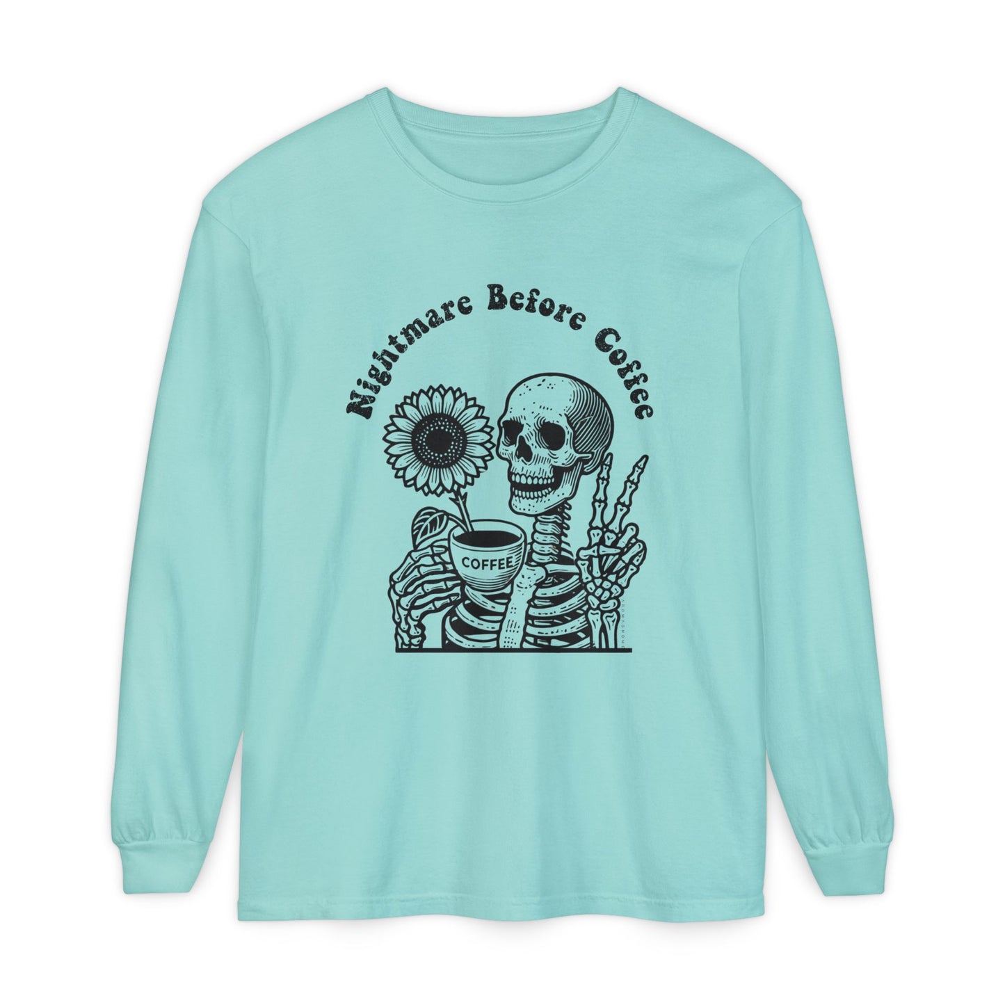 Nightmare Before Coffee | Premium Long Sleeve Shirt | Unisex Garment-dyed