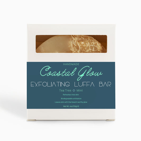 Coastal Glow Exfoliating Luffa Bar | Tea Tree & Mint