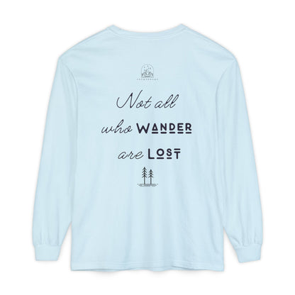 Wanderlust Gnome | Unisex Garment-dyed Long Sleeve Shirt