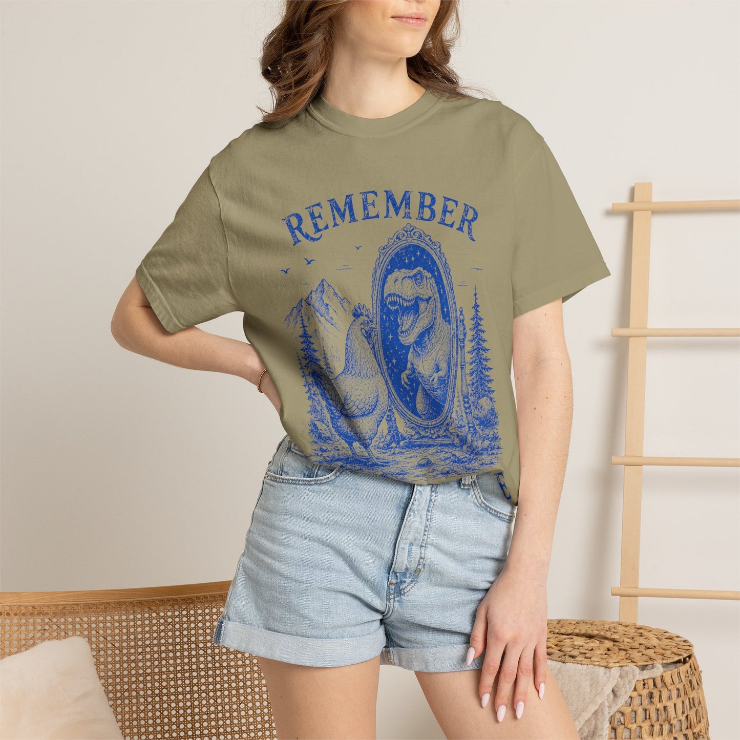 Dude Dino | Remember Who You Are Chicken & T-Rex Graphic Tee