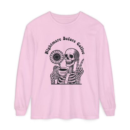 Nightmare Before Coffee | Premium Long Sleeve Shirt | Unisex Garment-dyed