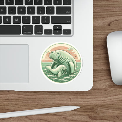 Manatee Mama | Retro-Vintage Sticker