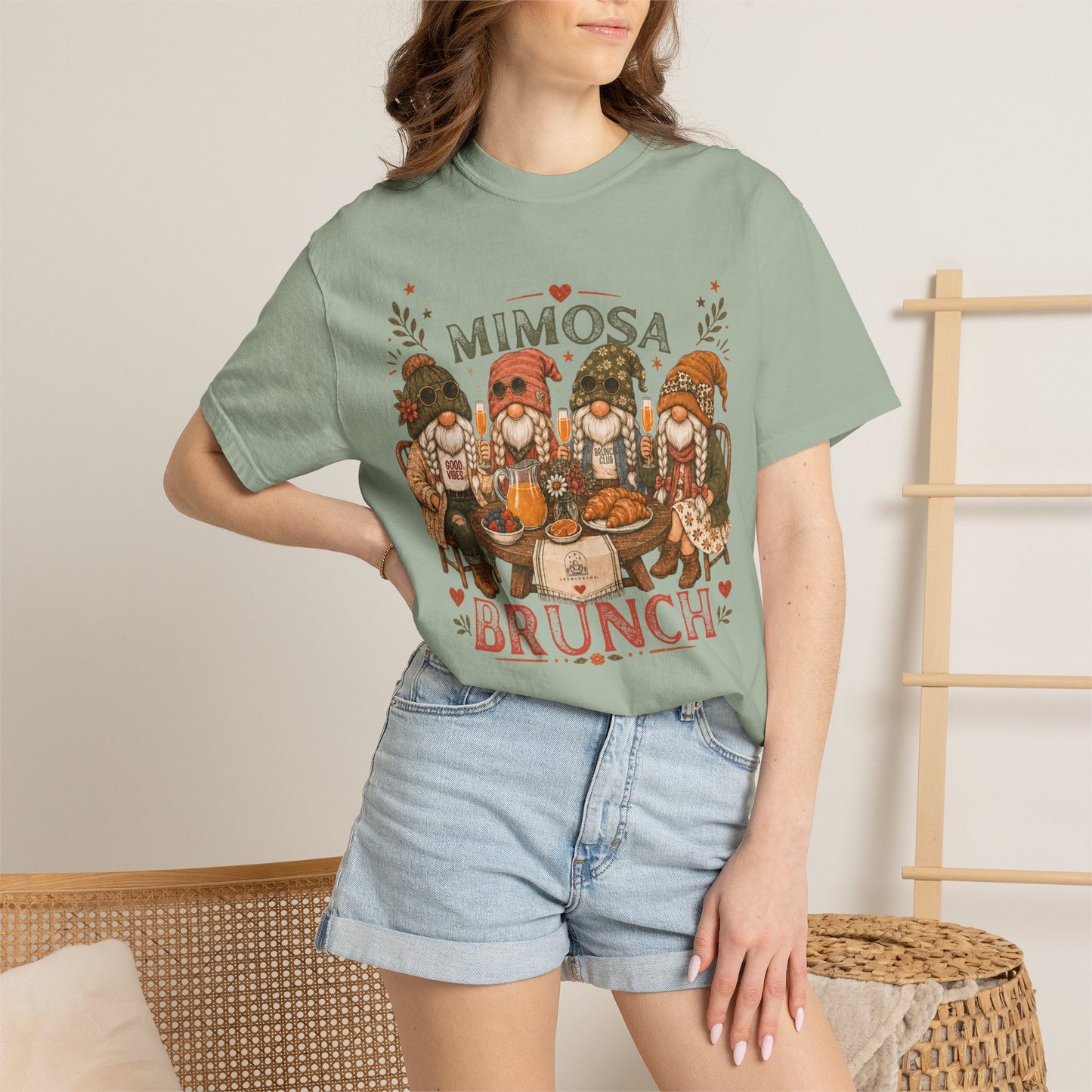 Mimosa Brunch | Hipster Gnome Ladies Brunching Graphic Tee